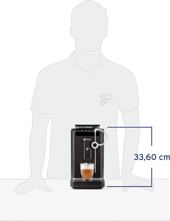 Кавоварка автоматична Tchibo Esperto2 Milk з функцією One-Touch для молока, 2 чашки, еспресо, капучино, крема, чорний граніт, набір кави у подарунок
