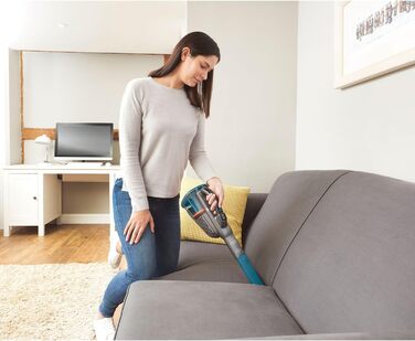 Акумуляторний ручний пилосос BLACK+DECKER Dustbuster BHHV320J, 12В, 25AW, циклонна технологія, без мішка, з висувною щілинною насадкою, титаново-синій