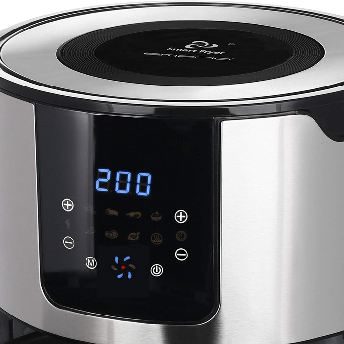 Аерофритюрниця Emerio XXL 13л Airfryer AF-121914: розумна мультипіч з ротисаром, кошиком та функцією сушіння, 1800 Вт, чорна