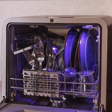 Посудомийна машина Cecotec Bolero Aguazero 1150 Dark Inox на 3 комплекти посуду: компактна, енергоефективна, сенсорне управління, 6 програм