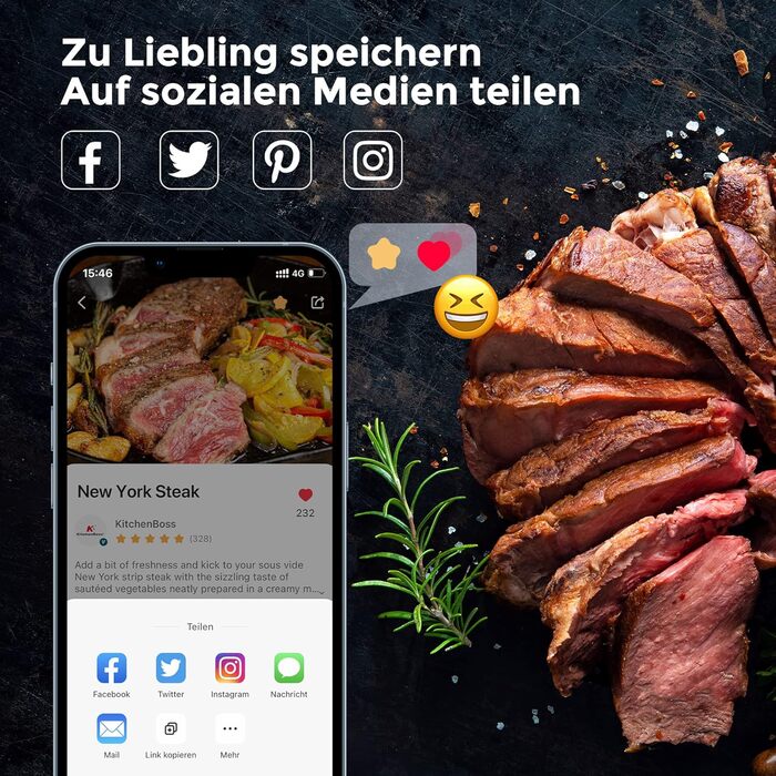 KitchenBoss Sous Vide Garer G330: Точний приготування їжі за низькою температурою з Wi-Fi, IPX7, TFT-дисплеєм та таймером