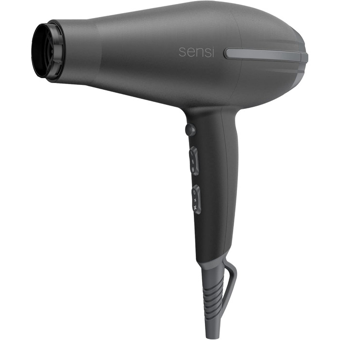 Фен професійний Gama Italy Tempo 5D Sensi - 2200 Вт - Іонізація, захист від озону, догляд за волоссям, 530 г, чорний