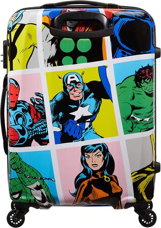Середня валіза American Tourister Marvel Legends Spinner 65 см, 62,5 л, мультиколор (Marvel Pop Art), для подорожей