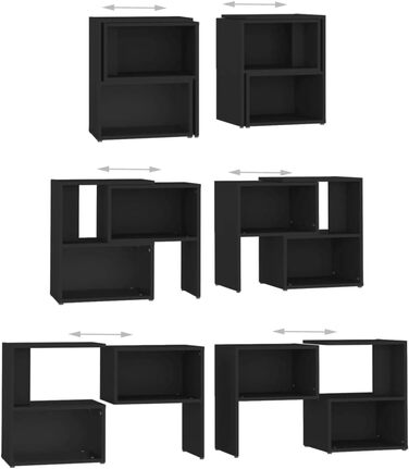 TV-тумба vidaXL чорна 104x30x52 см, деревостружкова плита, сучасний телевізійний стіл, меблі для вітальні, низький комод, полиця для HiFi-апаратури