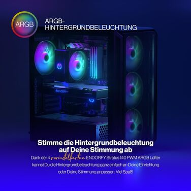 Комп'ютерний корпус ENDERFY Arx 700 ARGB ATX, 4x 140 мм ARGB вентилятори, Mesh, підтримка водяного охолодження 360 мм, ігровий корпус