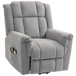 HOMCOM Recliner TV Recliner Електричний регульований масажний реклайнер з функцією відкидання вкладки Sit-to-Stand, широка спинка Реклайнер для телевізора з підніжкою, 2 бічні кишені для вітальні темно-сірий