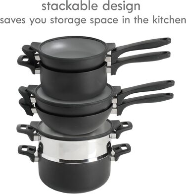 Набір посуду Kenmore Elite Andover з кованого алюмінію з антипригарним покриттям, блакитний Glacier Blue, 10 предметів