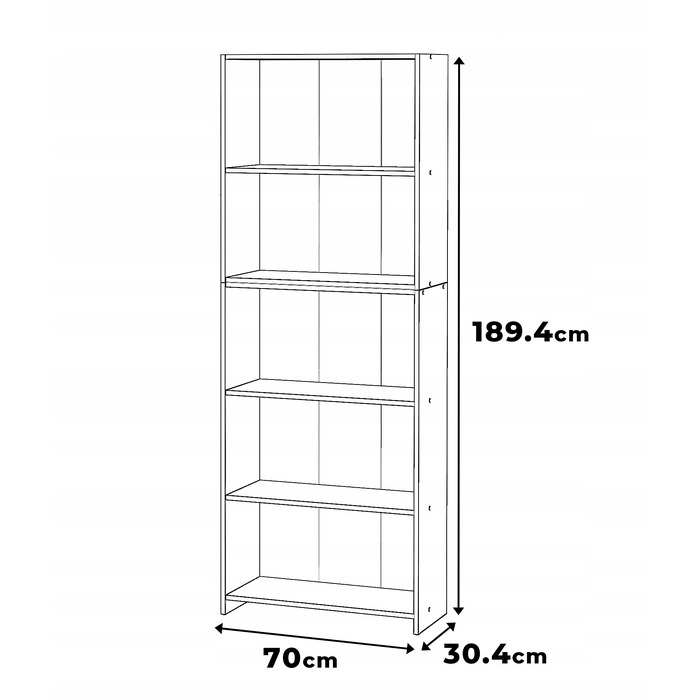 Стелаж Stiv-Meble, дуб вотан, 70 x 189,4 x 30,4 см