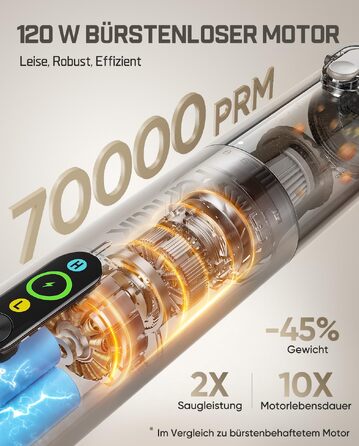 Бездротовий автомобільний пилосос Fanttik Slim V10 Ultra 4-в-1, ручний міні-пилосос для авто та офісу, потужність всмоктування 19 кПа, 2 режими роботи, коричневий