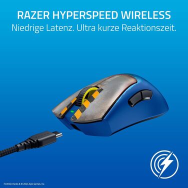 Бездротова ігрова миша Razer DeathAdder V3 Pro Fortnite: ергономічна, ультралегка (55г), 26K DPI, HyperSpeed, до 100 годин роботи