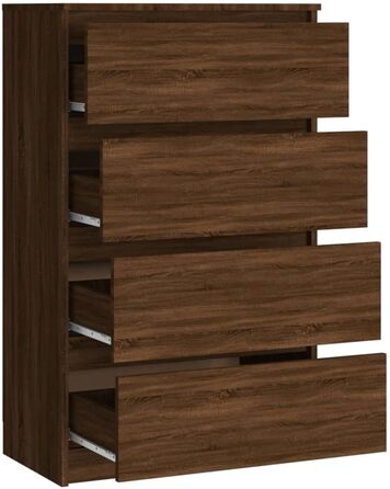 Комод vidaXL з 4 шухлядами, бетонно-сірий, 60x35x98,5 см, сучасний, деревостружкова плита, для вітальні, з великим місцем для зберігання