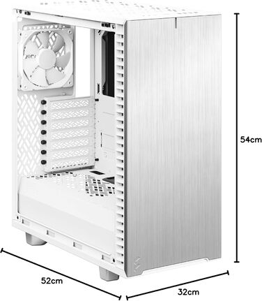Корпус Fractal Design Define 7 Compact Білий, алюміній/сталь, ATX, тихий, з загартованим склом, середньоформатний, для ПК