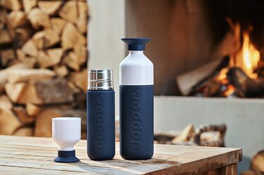 Термос Dopper Insulated Breaker Blue 580 мл – термочашка з нержавіючої сталі, для кави, чаю, подвійні стінки, не протікає, зберігає холод до 24 годин, тепло до 9 годин