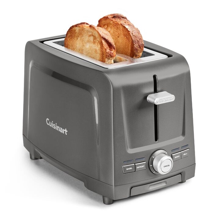 Тостер Cuisinart Core Collection для хліба та багетів сірий - 2 відділення, функція підняття, розморожування