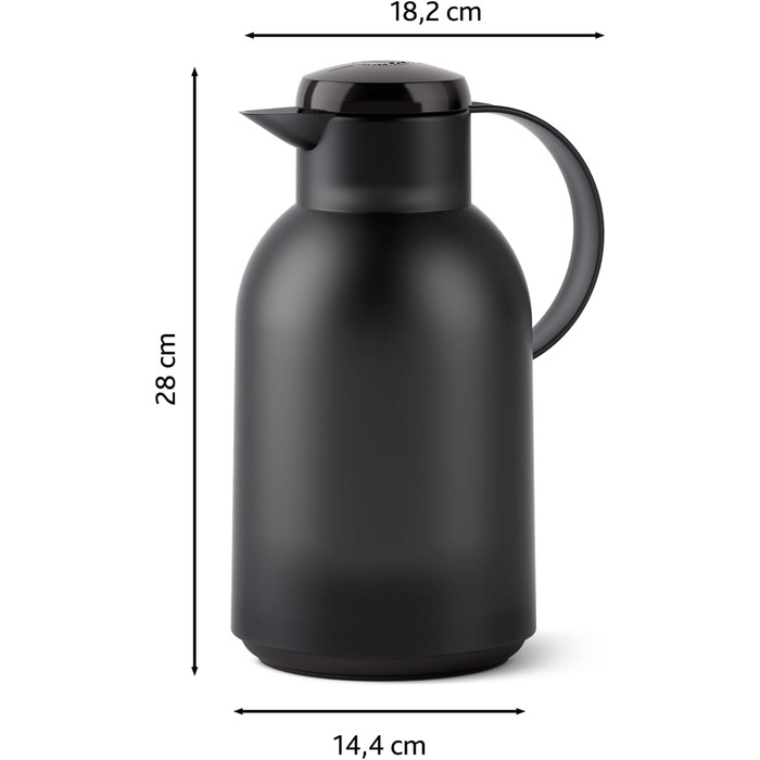 Термос Emsa Samba 1,5 л з Quick Press, 12 год тепло, 24 год холод, прозорий чорний