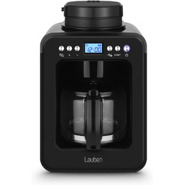 Кавоварка Lauben Grind&Drip 600BB з вбудованим млинком, мийним фільтром, авто відключенням, антикрапельною технологією, 4 чашки