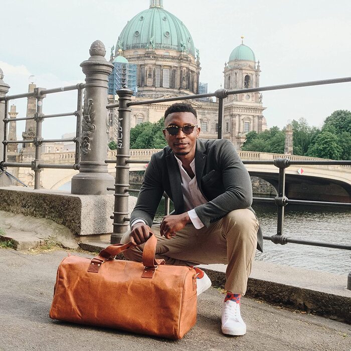 Дорожня шкіряна сумка Berliner Bags Oslo, коричнева, 45 л, для жінок і чоловіків