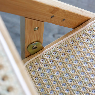 Складане обіднє крісло TUDELA BAMBOO з бамбука та ротанга, коричневе, hjh LIVING