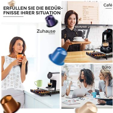 MASTERTOP підставка для кавових капсул, 2-рівнева органайзер на 72 капсули Dolce Gusto, тримач-стійка з нековзною поверхнею, чорна шухляда для зберігання капсул