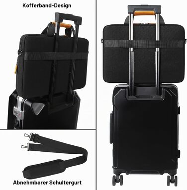Сумка для ноутбука DOMISO водовідштовхуюча бізнес-сумка на плече для ігрових ноутбуків 18 дюймів, сумісна з ASUS ROG Strix Scar 18 & G18 (2023-2025), чорно-коричнева