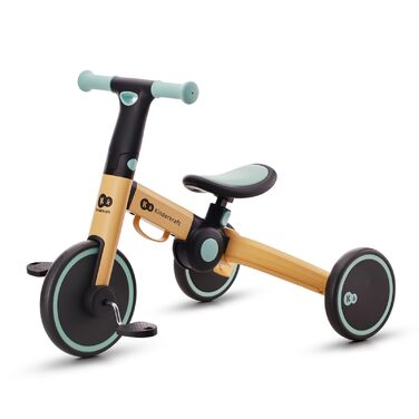 Триколісний велосипед Kinderkraft 4TRIKE 3в1: бігобіл, самокат, велосипед, складаний, для дітей від 12 місяців до 5 років (жовто-блакитний)