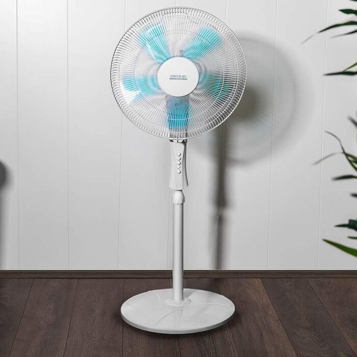 Вентилятор Cecotec EnergySilence 510 40 см, 5 лопатей, 3 швидкості, регульована висота, мідний двигун, чорний