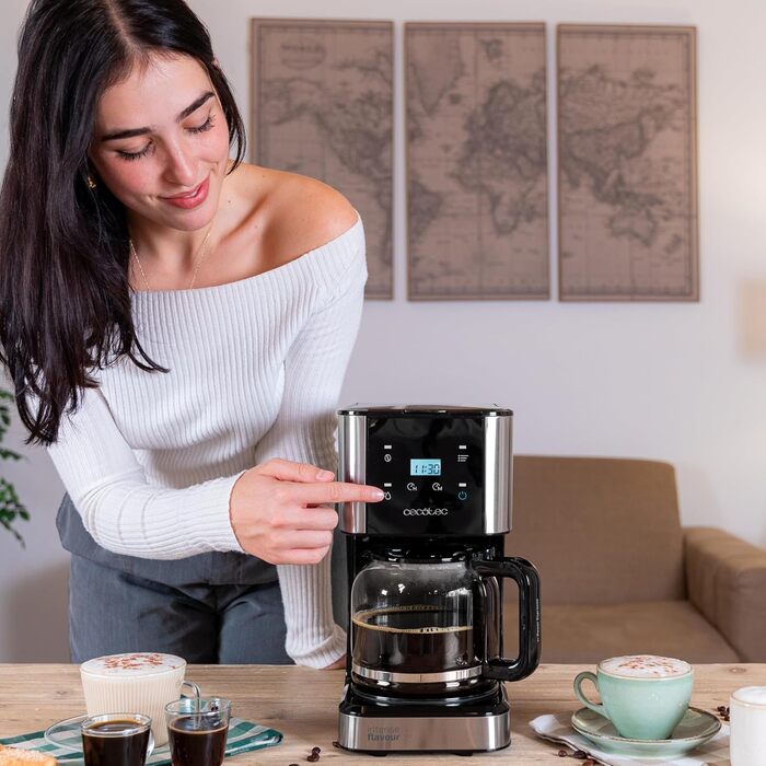 Кавомашина Cecotec Coffee 56 Heat: 12 чашок, 1.3л, сталь, LCD, програмування, автоматичне відключення