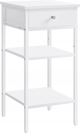 Приліжкова тумба Songmics біла з шухлядою, скандинавський стиль, 35x35x70 см