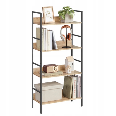 Стелаж MUFART 60 x 124 x 28 см, чорний, дуб сонома