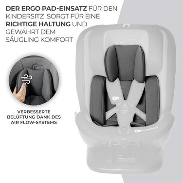 Дитяче автокрісло Kinderkraft XPEDITION2 I-Size 0-36 кг, 360°, Isofix, сіро-гранітне, регульована спинка та підголівник