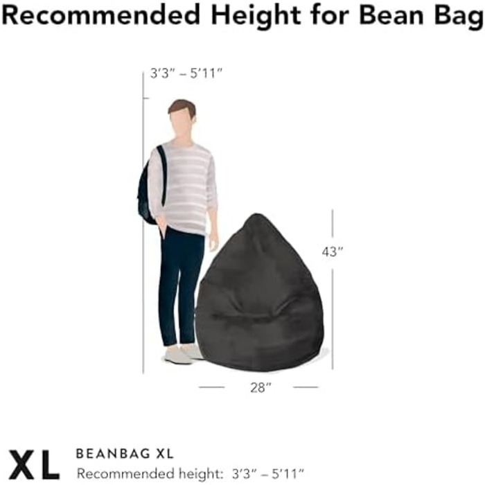 Крісло-мішок Easy XL, 220 л, антрацит