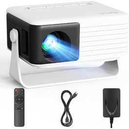YOTON Mini Beamer 1080P: Портативний проектор для дому, кінотеатру, PS5, HDMI/USB, з автокорекцією та поворотом на 180° - Чорний