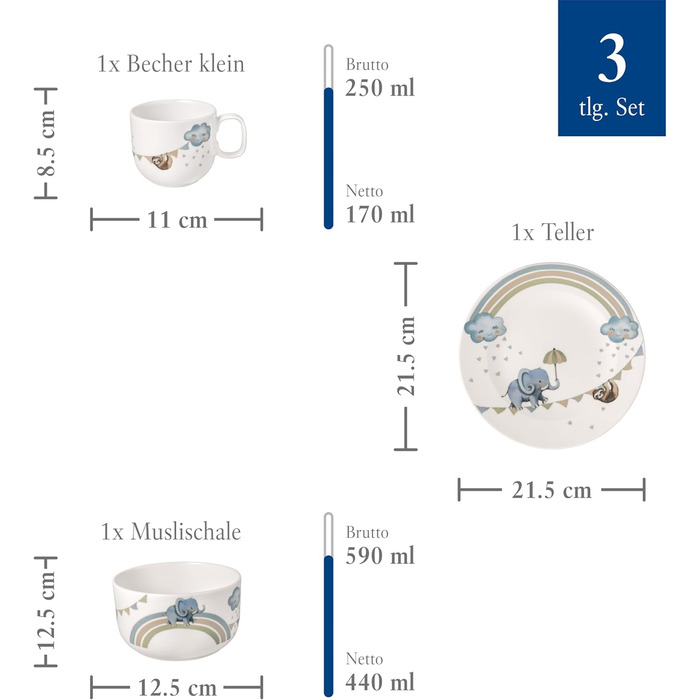 Набір дитячого столового прибору Villeroy & Boch Boho Kids (4 шт.) з нержавіючої сталі, сріблясто-платиновий, для миття в посудомийній машині