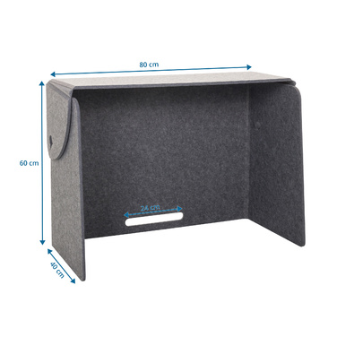 Перегородка для офісу FLEXMIUT FOLD сірого кольору PET 80x60x40, розкладні/вільностоячі hjh OFFICE