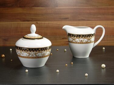 Набір для молока і цукру Creatable Majestosa, порцеляна, 2 предмети, чорний, різнокольоровий, 25x12x12 см