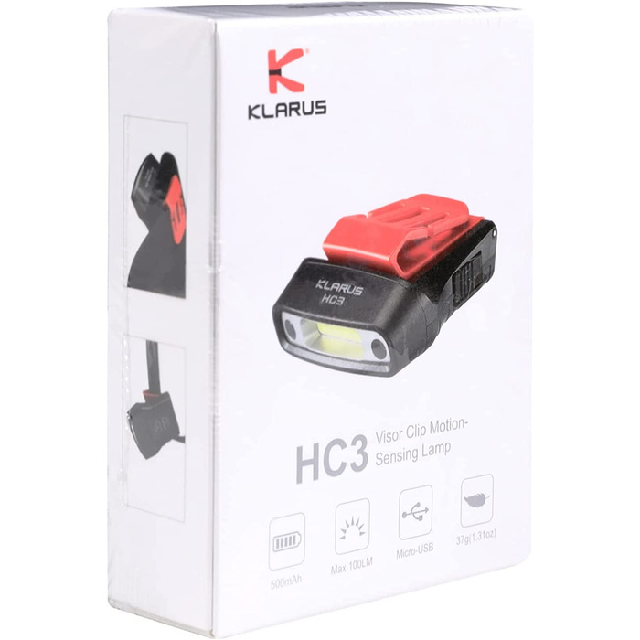 Klarus HC3 LED-ліхтар на кепку з білим і червоним світлом, сенсорним керуванням, 5 режимів, для полювання, кемпінгу та риболовлі