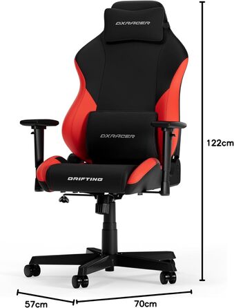 Ігрове крісло DXRacer DRIFTING L чорне та червоне, екошкіра, оригінал