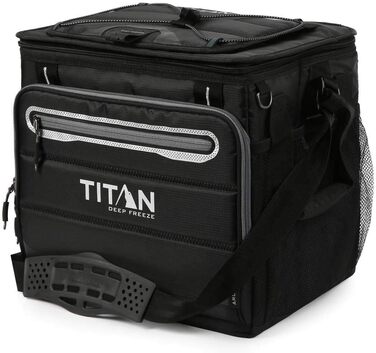 Термобокс TITAN для 40 банок + лід, 5 шарів ізоляції, зберігає лід до 2 днів, чорний