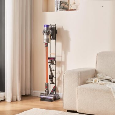 Підставка-органайзер для пилососа Dyson V15 V12 V11 V10 V8 V7 V6, тримач для акумуляторного пилососа і аксесуарів, чорна, BRIAN & DANY