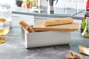 Хлібниця Alessi Mattina BG03 WG з нержавіючої сталі, бамбука та епоксидної смоли, колір Warm Grey