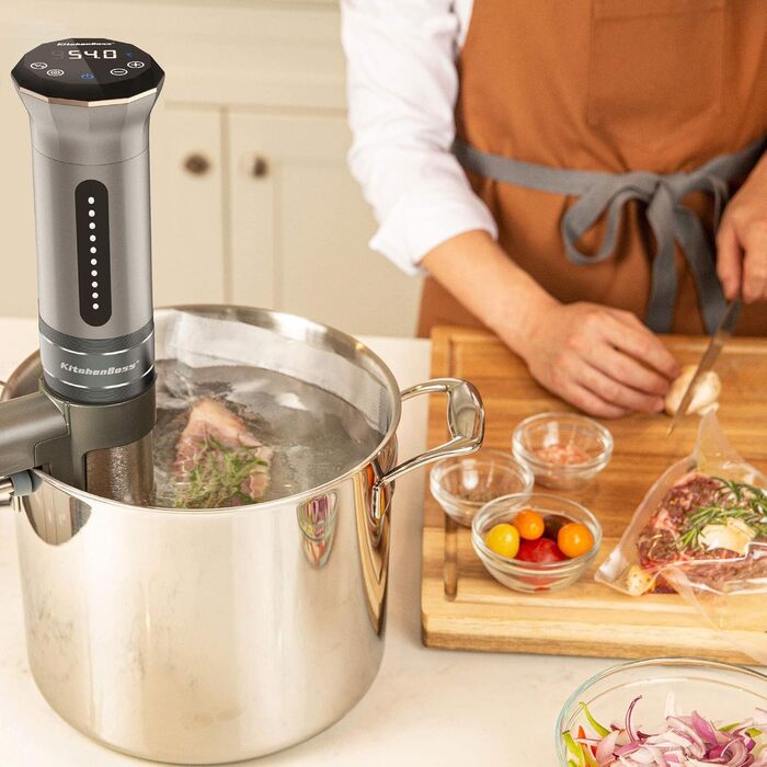 Су-від кухонний прилад KitchenBoss: точний контроль температури, 1100W, циркуляція 360°, IPX7, LED дисплей