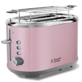 Тостер Russell Hobbs Hanley на 2 тости, рожевий - 6 режимів, розморожування, підігрів, широкі слоти, підставка для булочок