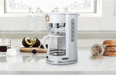 Кавоварка MUSE MS-220 W, 10 чашок, з глечиком, біла, підтримка тепла, матова поверхня
