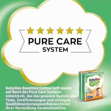 Дитячі підгузки Babylino Sensitive Maxi Plus, розмір 4+ (10-15 кг), 138 шт. — гіпоалергенні