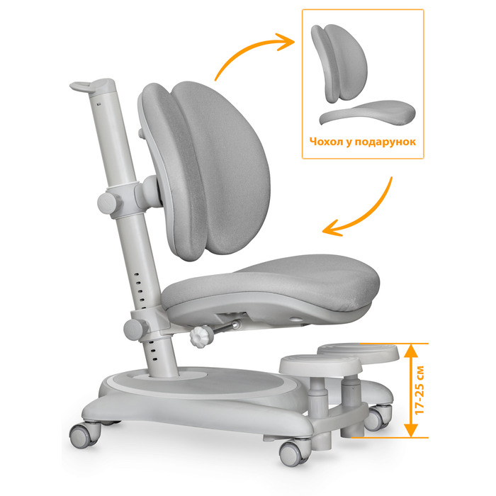 Дитяче крісло Mealux Ortoback Duo Base Grey (арт. Y-510 G Base)
