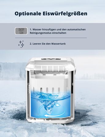 Професійна льодогенераторна машина 12 кг/24 год, льодогенератор 1.5 л, швидке виробництво льоду (6-13 хв) Ice Maker