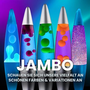 Декоративна лава-лампа Jambo 41 см — червона з жовто-помаранчевим воском, нічник для розслаблення та декору вітальні, спальні та офісу