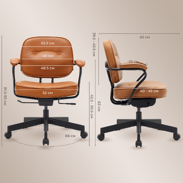 Крісло офісне SIHOO L3C PVC Vintage Brown