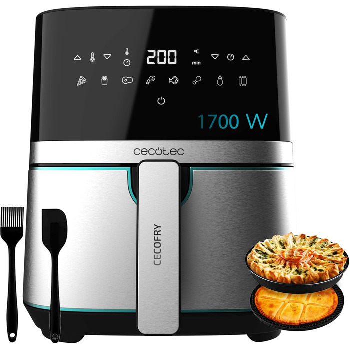 Фритюрниця повітряна Cecotec Cecofry Full Inox 5500 Pro, 5.5 л, 1700 Вт, з аксесуарами