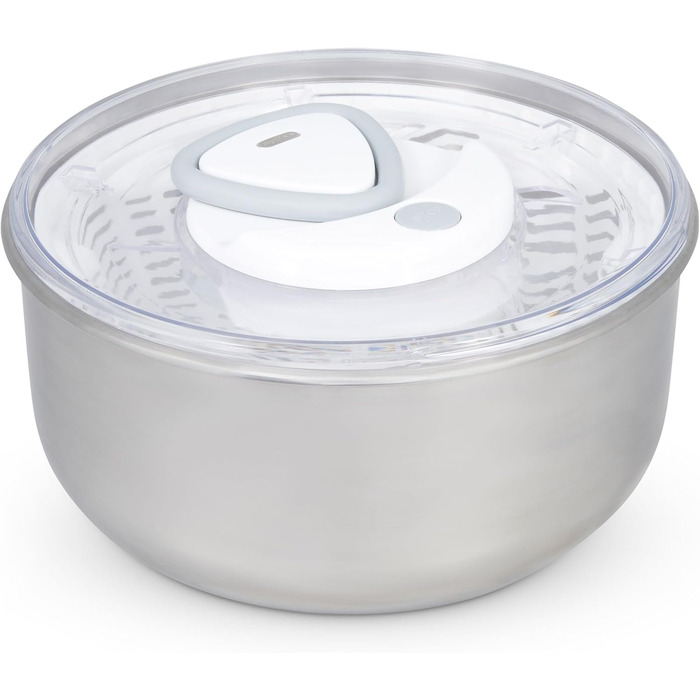 Салатниця Zyliss Easy Spin 2 з відцентровою технологією Aquavent, 6л, нержавіюча сталь, біла